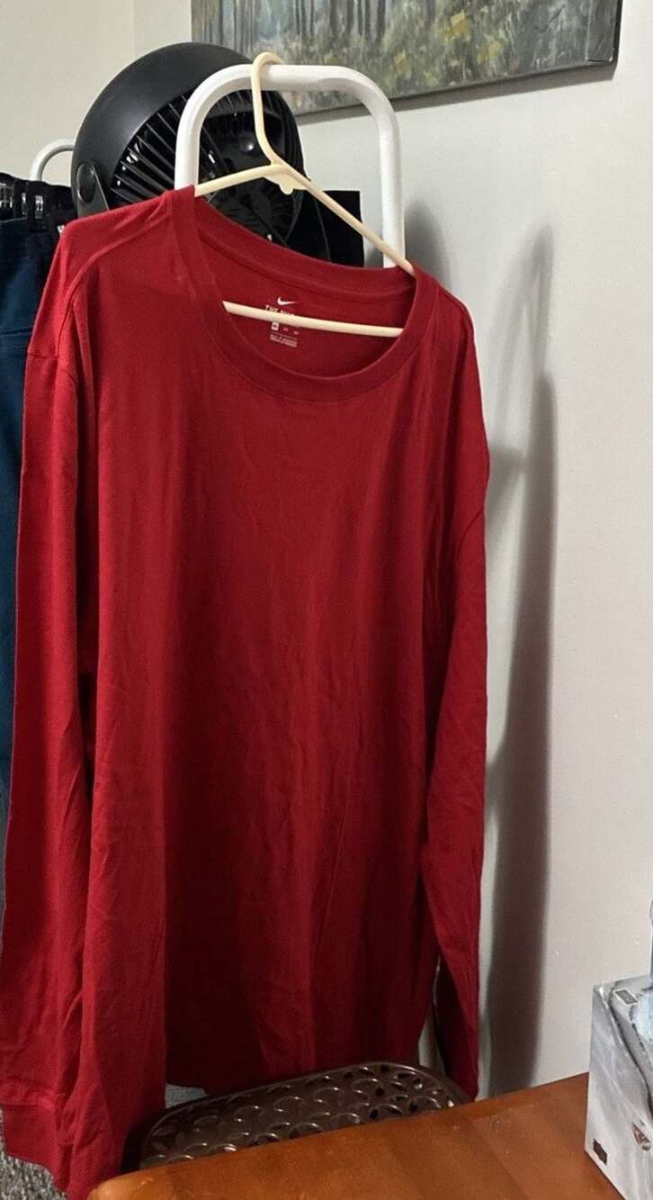 Men’s 4xl New Wo Tags Red Nike Tee Long Sleeve Cotton Tshirt